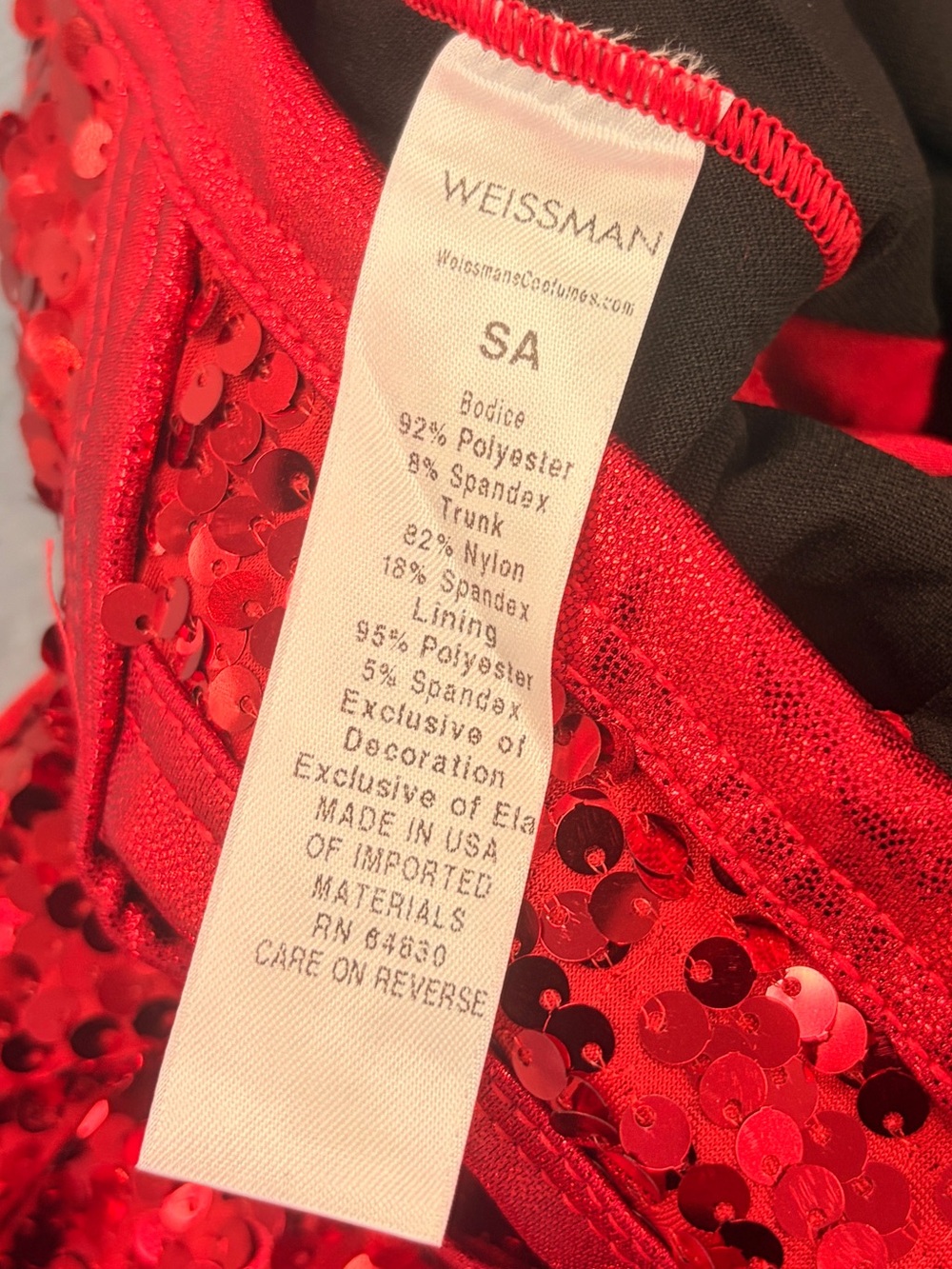 Weissman Red Sequin Fringe Dance Dress - Picture 3 of 3